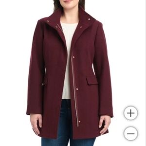 Vince Camuto Deep Red Pea Coat